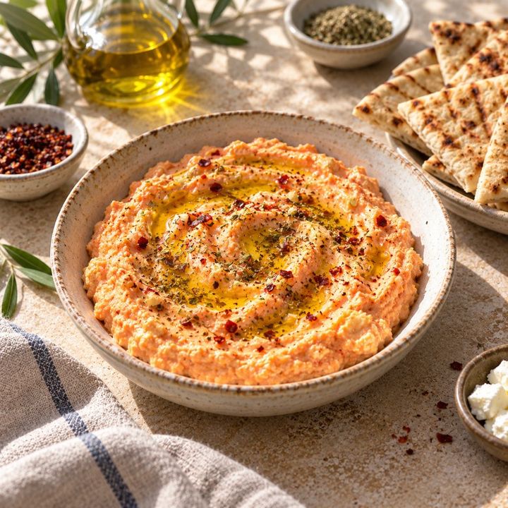 Pittige fetadip