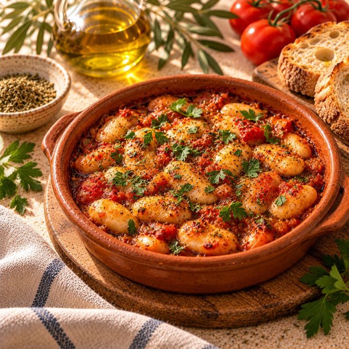 Reuzenbonen in tomatensaus
