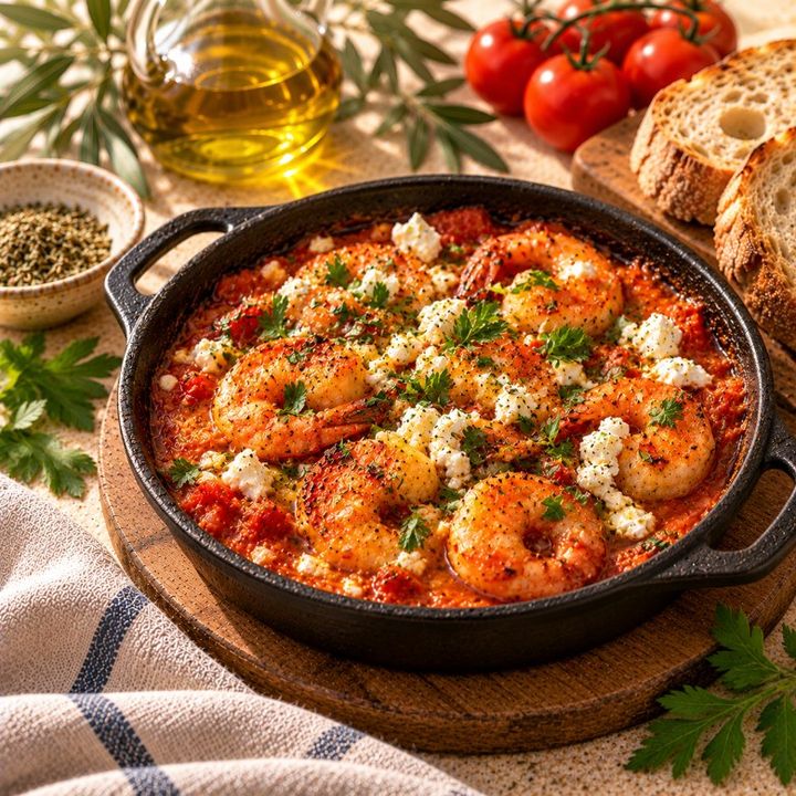 Garnalen saganaki