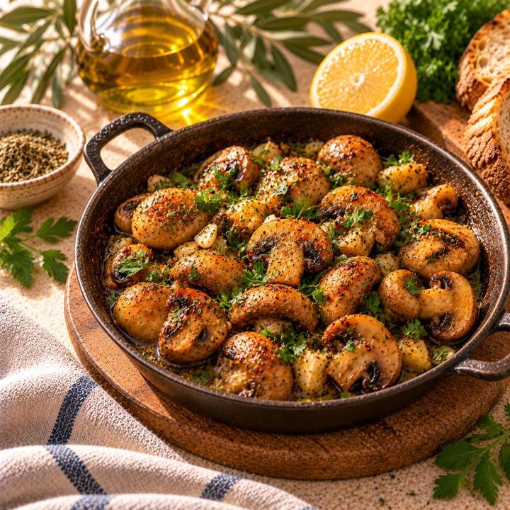 Champignons met knoflook