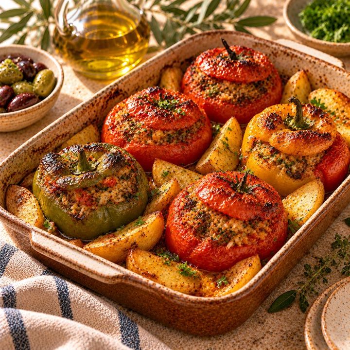Gevulde tomaten en paprika's