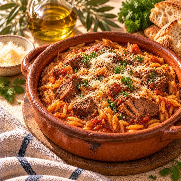 Rundvlees met orzo