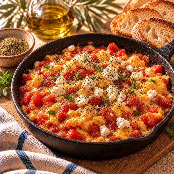 Eieren met tomaat en feta