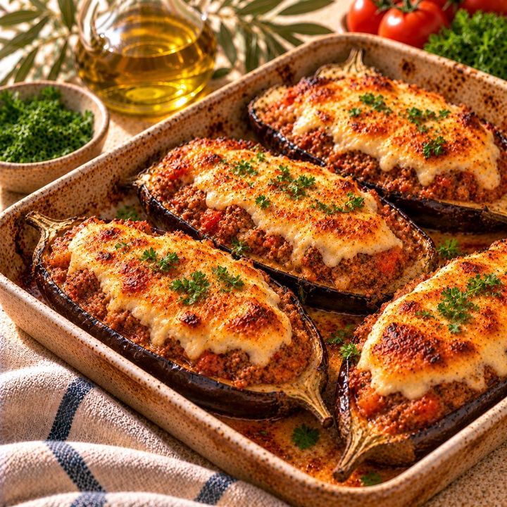 Gevulde aubergines