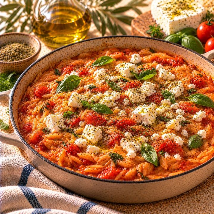 Orzorisotto met tomaat en feta